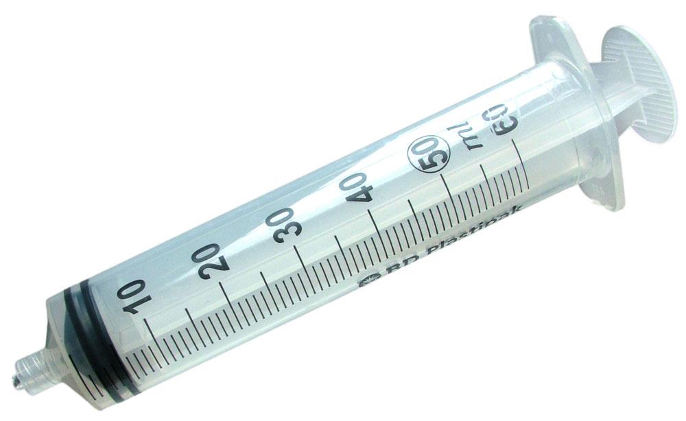 Spuit, medicinaal, 50 ml, Plastipak®, 3 delig, luer tip, steriel